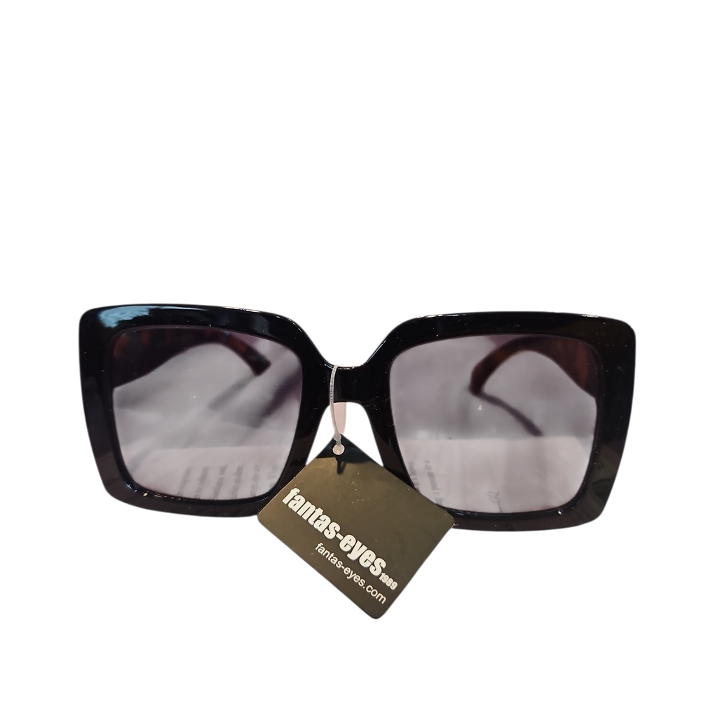 Fantas-eyes Women's Black Oversized Cat- Eye Sunglasses